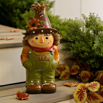 Indoor/Outdoor Lighted Scarecrow Shorty Statue | Plow & Hearth