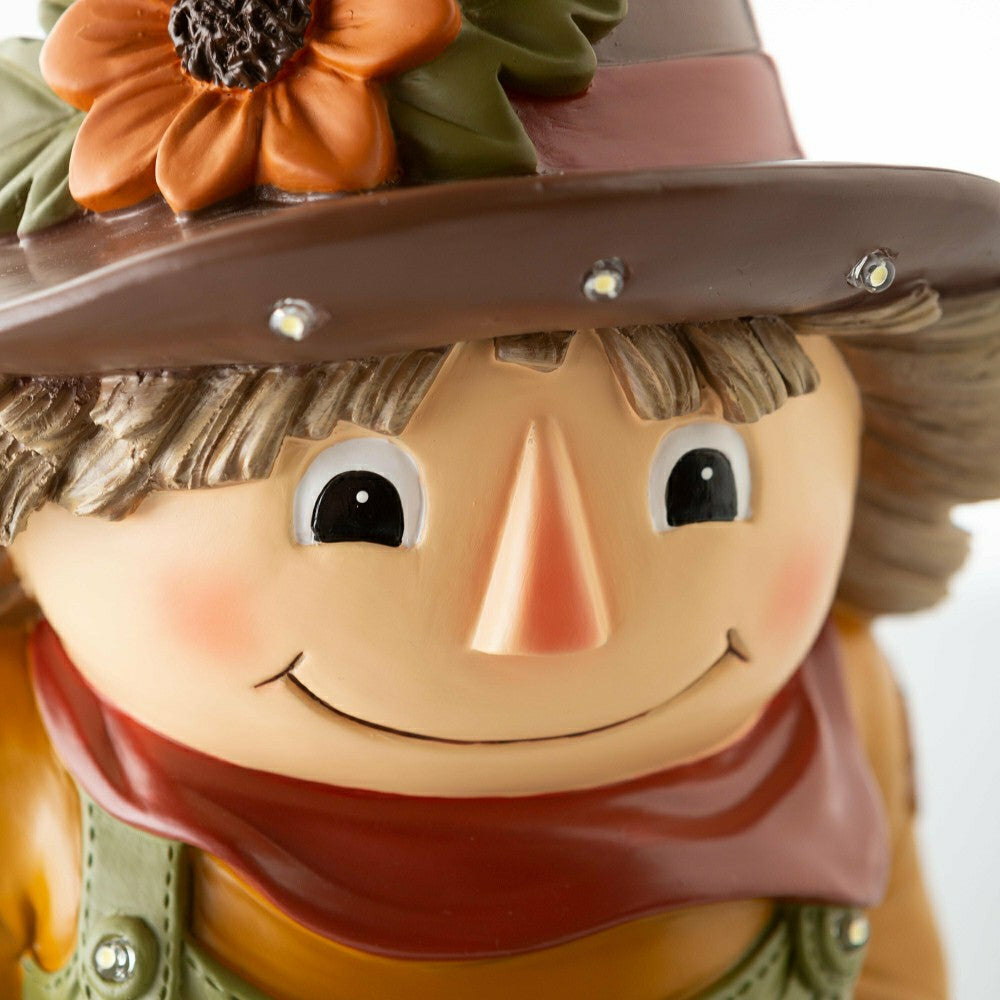 Indoor/Outdoor Lighted Scarecrow Shorty Statue | Plow & Hearth