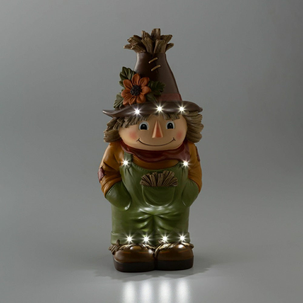 Indoor/Outdoor Lighted Scarecrow Shorty Statue | Plow & Hearth