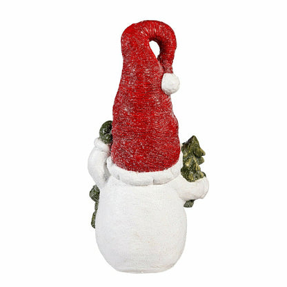 Glittering Snowman LED Resin Garden Statue, 18"H | Plow & Hearth