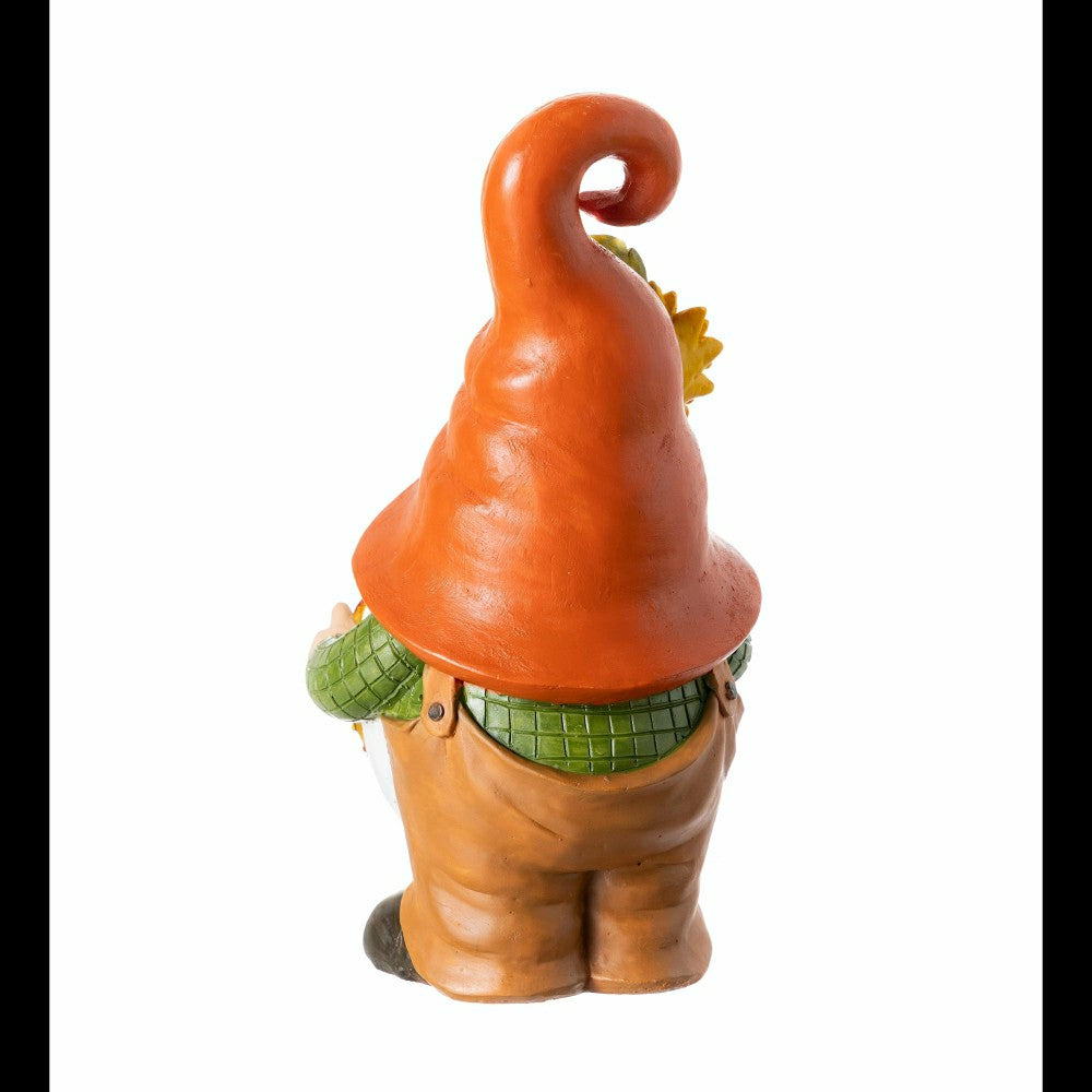 12.5" Harvest Girl Lighted Gnome Statuary | Plow & Hearth