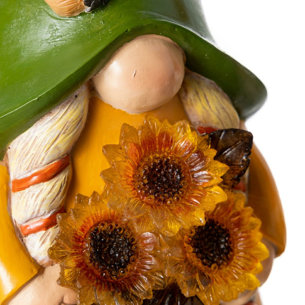 12.5" Harvest Girl Lighted Gnome Statuary | Plow & Hearth