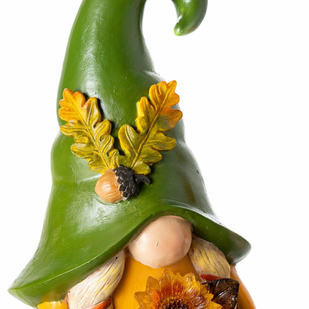 12.5" Harvest Girl Lighted Gnome Statuary | Plow & Hearth