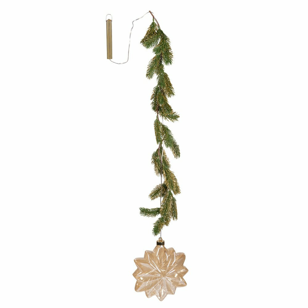 Micro LED Floral Glass Ball Indoor Outdoor Decorative Hanging Light, C | Plow & Hearth