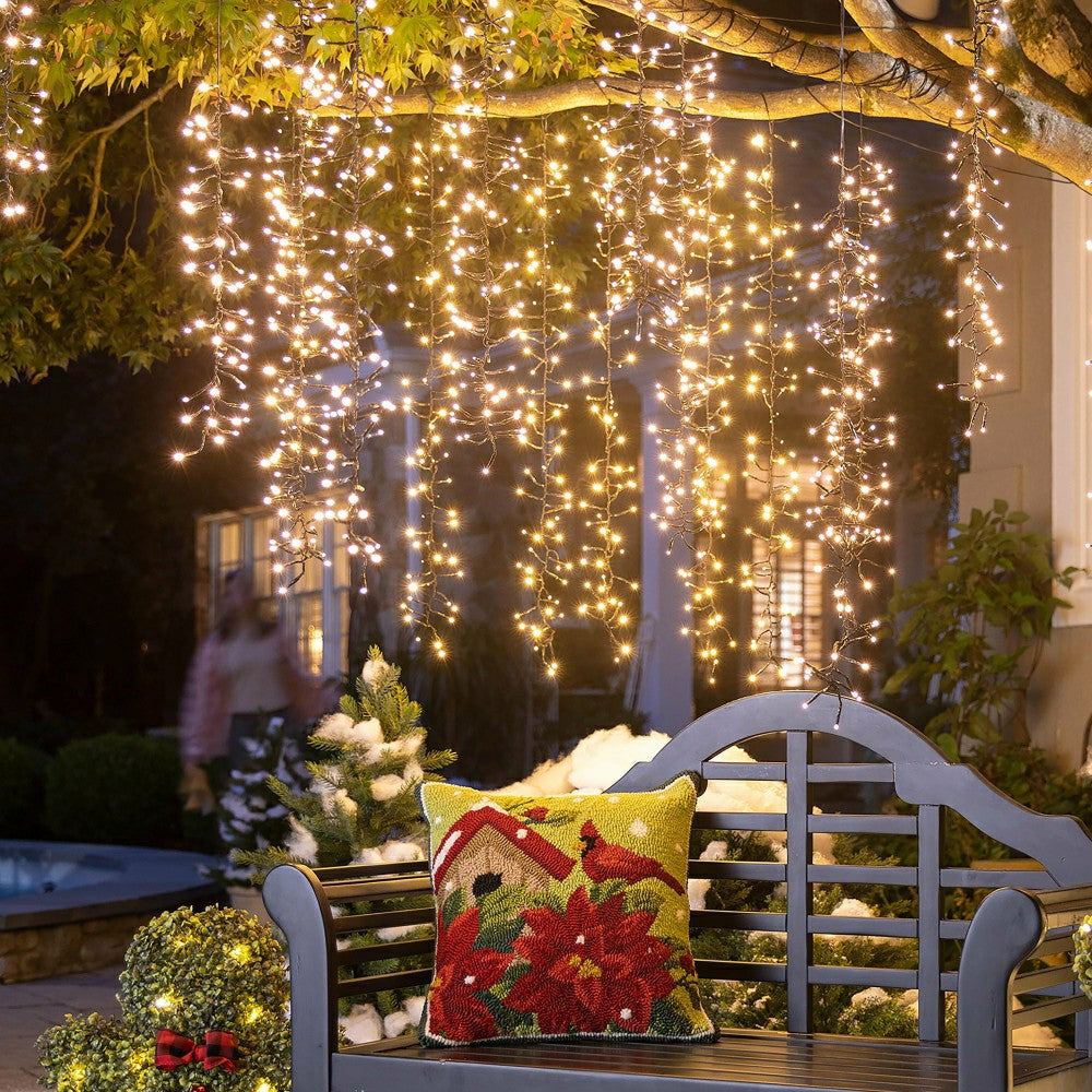 78" Outdoor LED Cascade Lights with Warm White Lights | Plow & Hearth