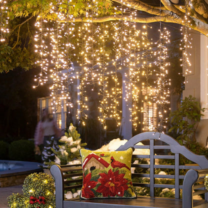 78" Outdoor LED Cascade Lights with Warm White Lights | Plow & Hearth