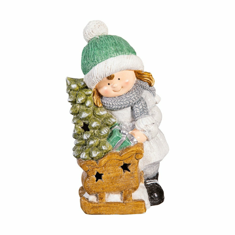 LED Holiday Children Garden Statues, Set of 2 | Plow & Hearth