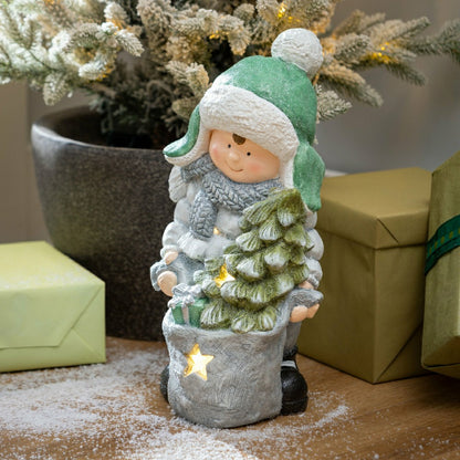LED Holiday Children Garden Statues, Set of 2 | Plow & Hearth