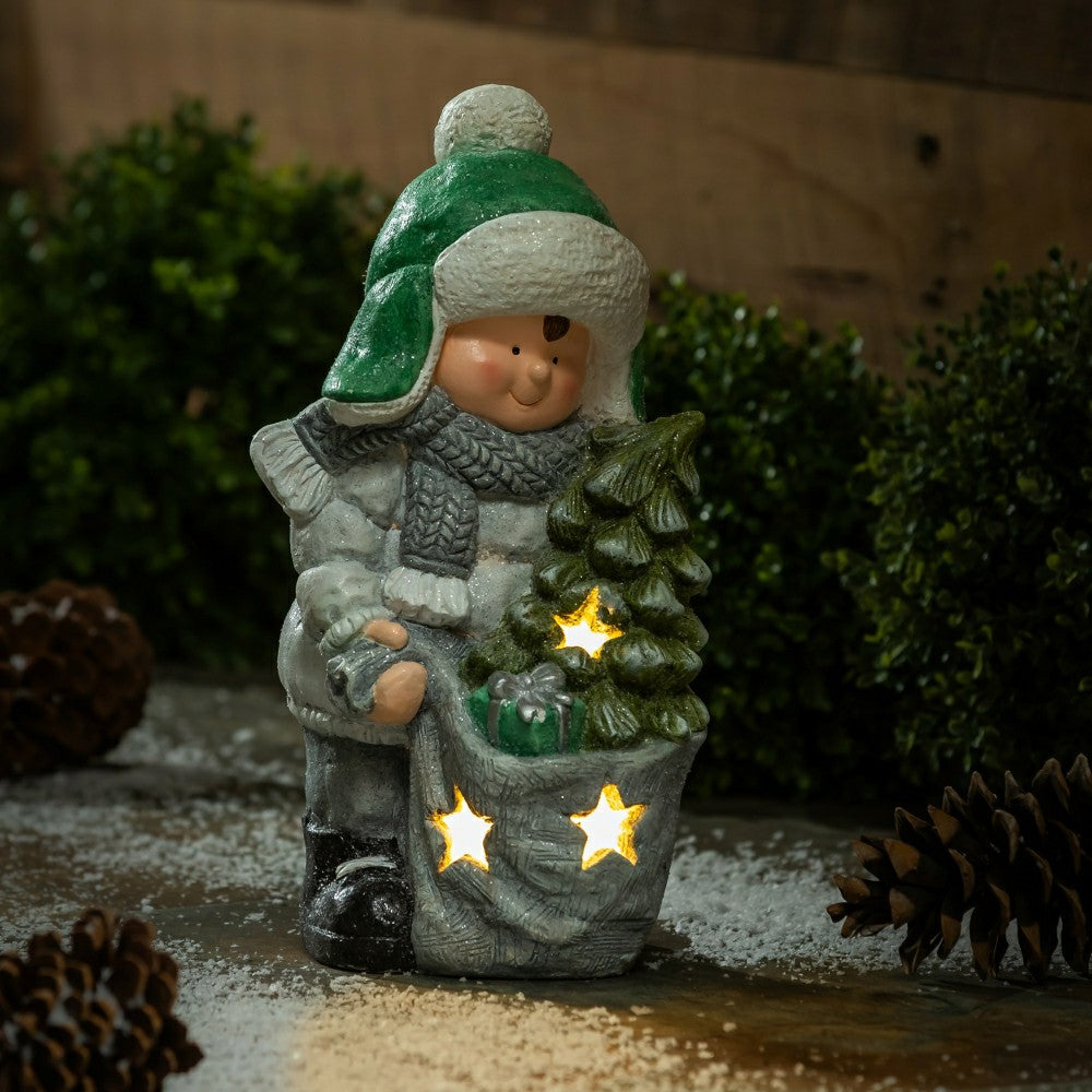 LED Holiday Children Garden Statues, Set of 2 | Plow & Hearth