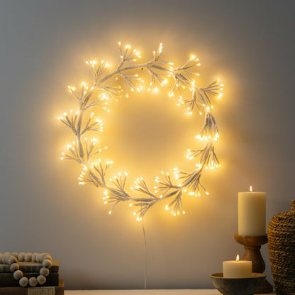 Outdoor LED Frame Wreath with Warm White Lights | Plow & Hearth