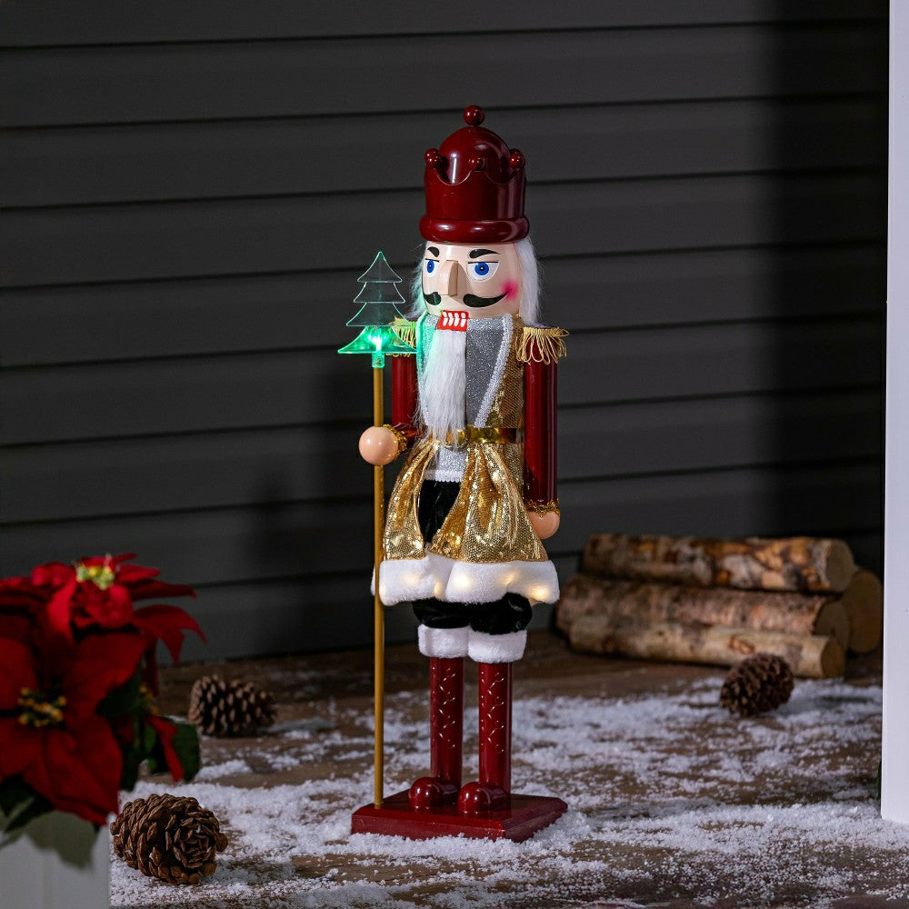 Nutcracker LED Musical Statue, 31"H | Plow & Hearth