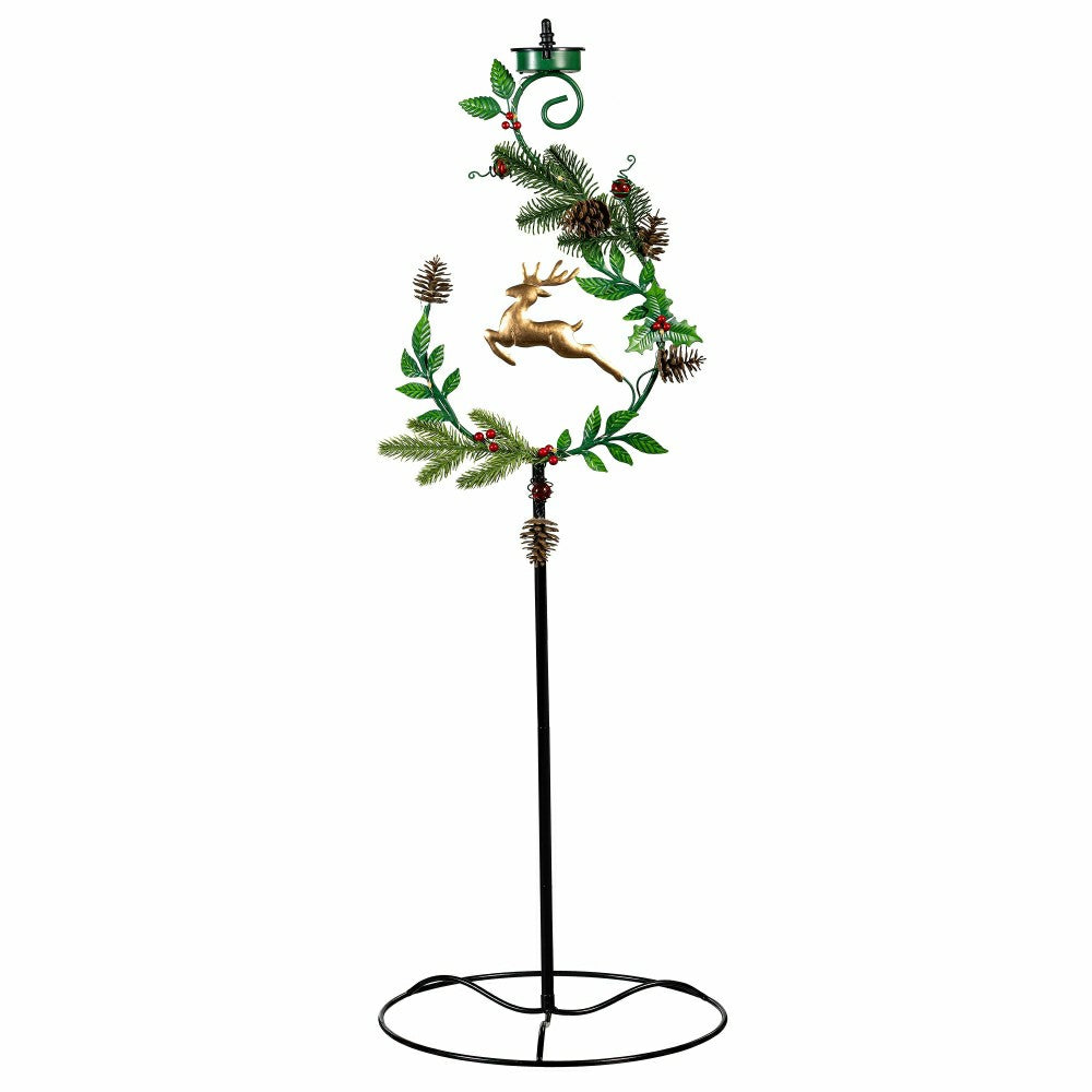 Shades of Emerald Garden Stake, 4-in-1 Solar Garden Stake, Deer, 48"H | Plow & Hearth