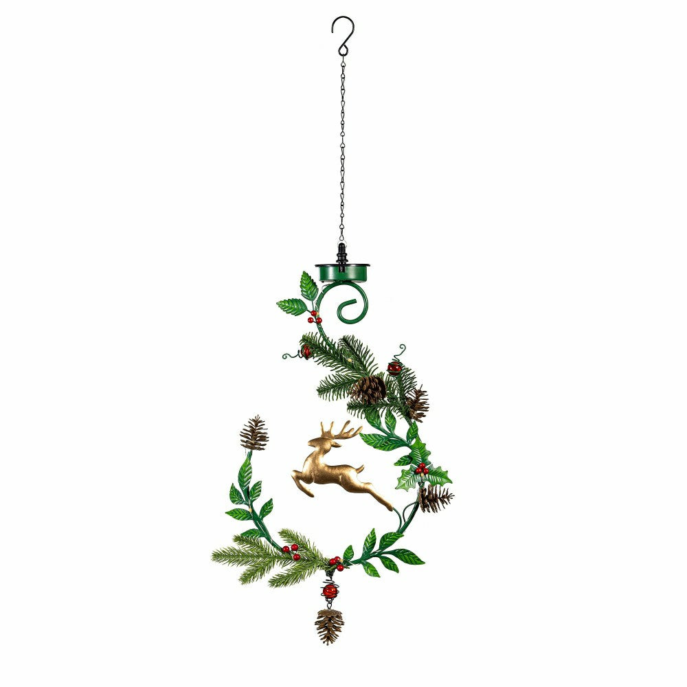 Shades of Emerald Garden Stake, 4-in-1 Solar Garden Stake, Deer, 48"H | Plow & Hearth