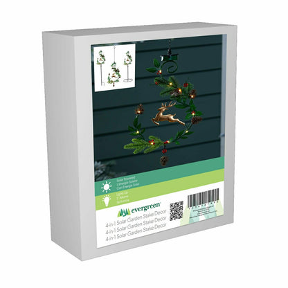 Shades of Emerald Garden Stake, 4-in-1 Solar Garden Stake, Deer, 48"H | Plow & Hearth