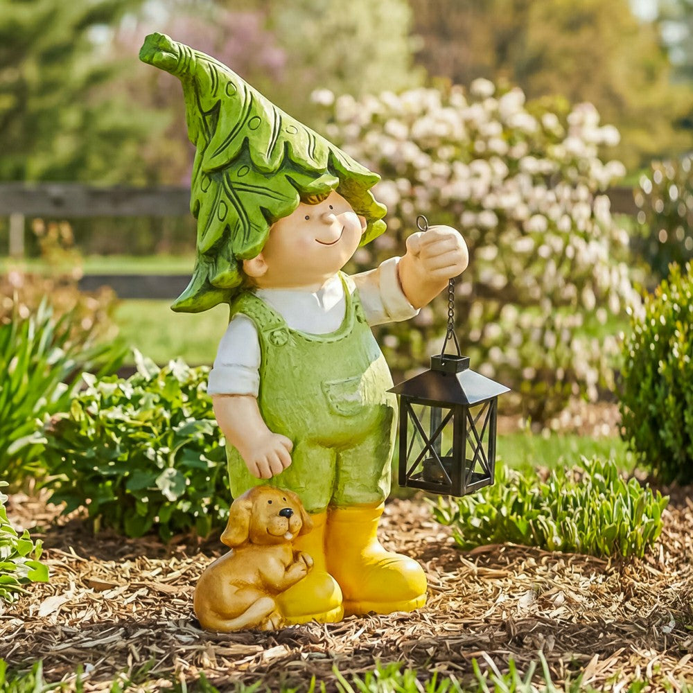 Garden Friends Statues with Lanterns, Set of 2 | Plow & Hearth