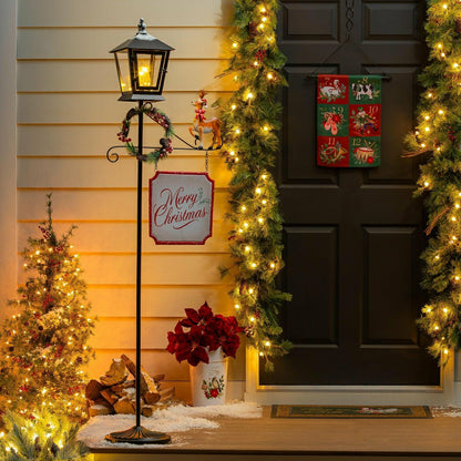 Howdy Holidays Garden Statue, LED Metal Statue, Lamp Post, 71"H | Plow & Hearth