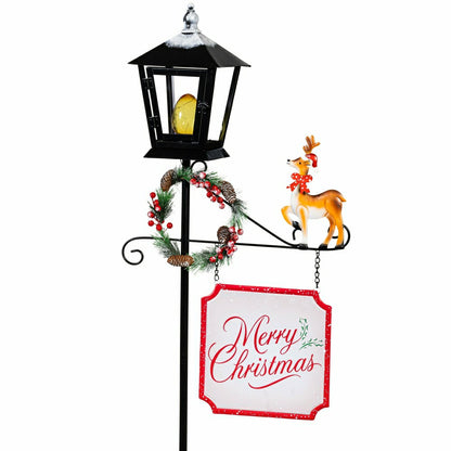 Howdy Holidays Garden Statue, LED Metal Statue, Lamp Post, 71"H | Plow & Hearth