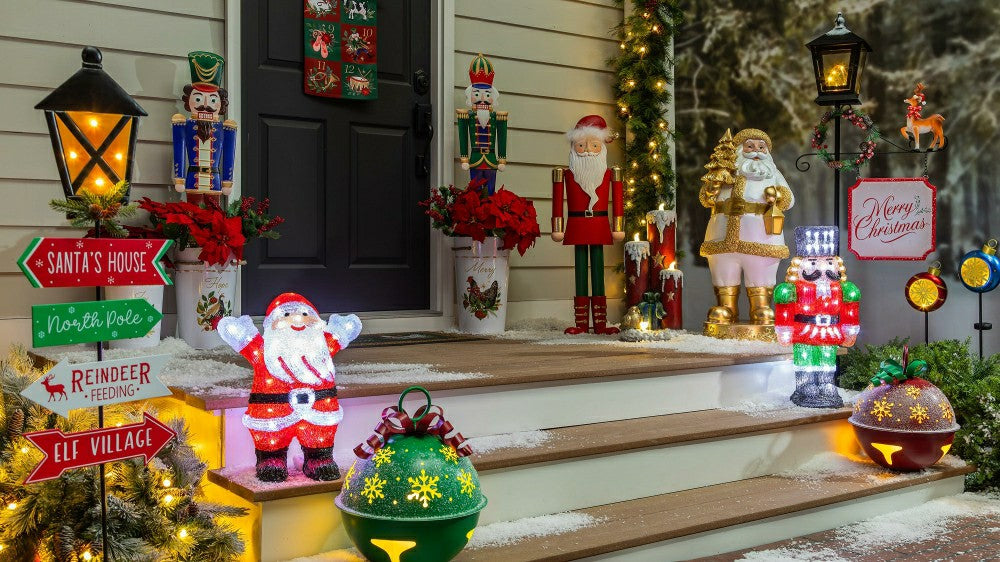 Howdy Holidays Garden Statue, LED Metal Statue, Lamp Post, 71"H | Plow & Hearth