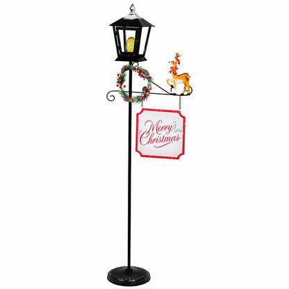 Howdy Holidays Garden Statue, LED Metal Statue, Lamp Post, 71"H | Plow & Hearth