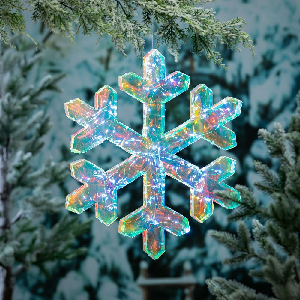 Pearl and Pine Outdoor Lamp & Lighting, LED Snowflake, 20"H | Plow & Hearth