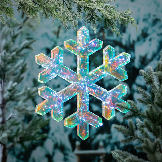 Pearl and Pine Outdoor Lamp & Lighting, LED Snowflake, 20"H | Plow & Hearth