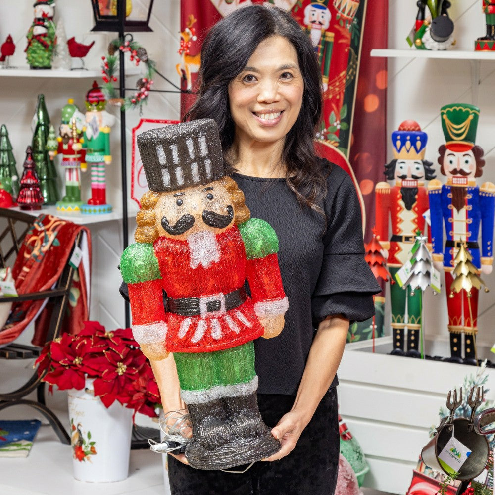 Nutcracker LED Acrylic Statue, 16"H | Plow & Hearth