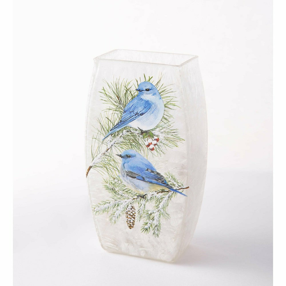 Winter Bluebirds Frosted Glass Accent Light | Plow & Hearth