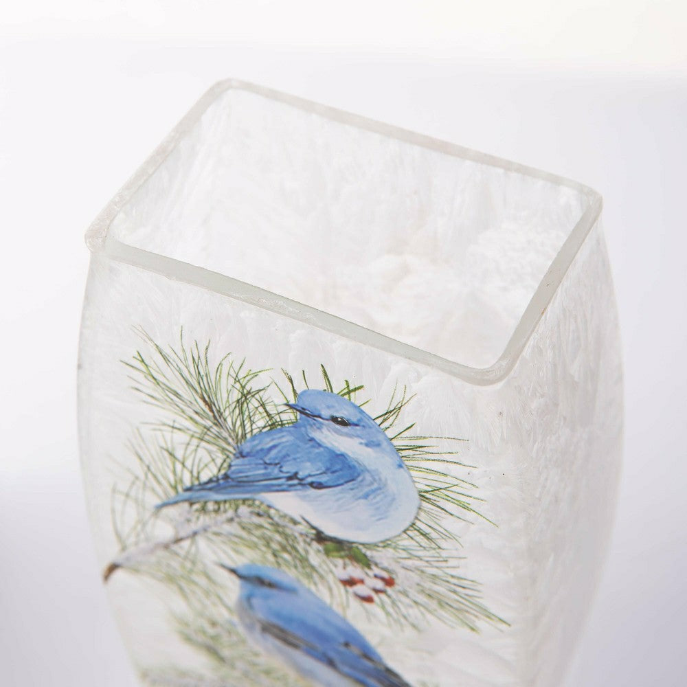 Winter Bluebirds Frosted Glass Accent Light | Plow & Hearth