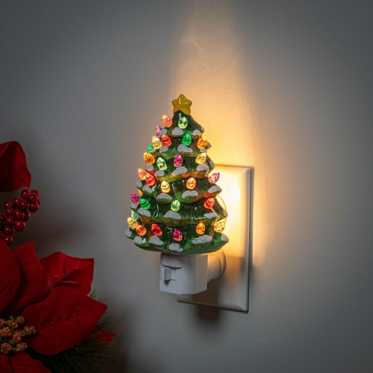 Heartfelt Cheer Nightlight Ceramic Christmas Tree | Plow & Hearth