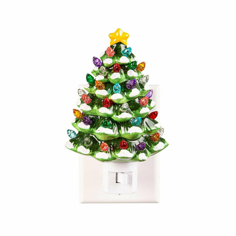 Heartfelt Cheer Nightlight Ceramic Christmas Tree | Plow & Hearth