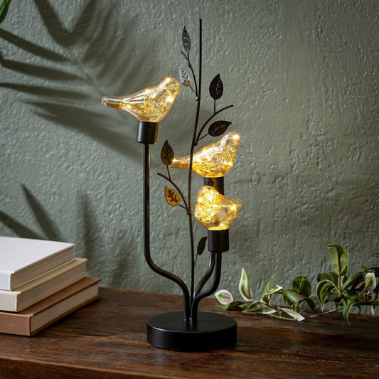 3 Birds LED Lit Metal Table Decor, 17" | Plow & Hearth