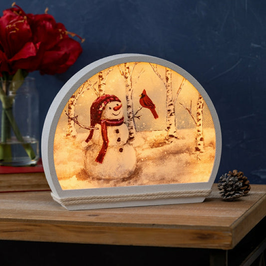 Joyful Snowman Lighted Orb | Plow & Hearth