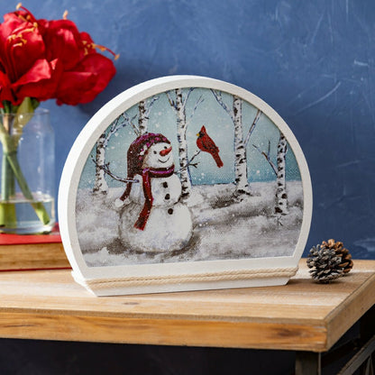 Joyful Snowman Lighted Orb | Plow & Hearth