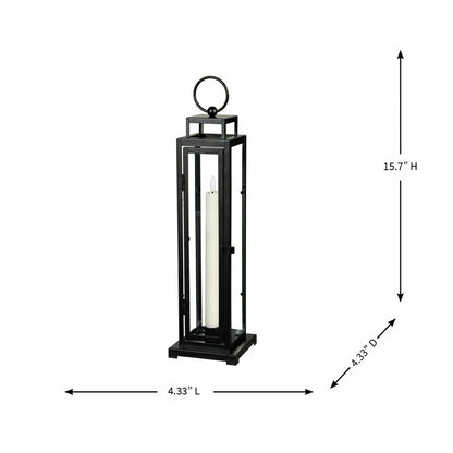 Tower Lantern LED Tapered Set of 3 with Black Finish | Plow & Hearth
