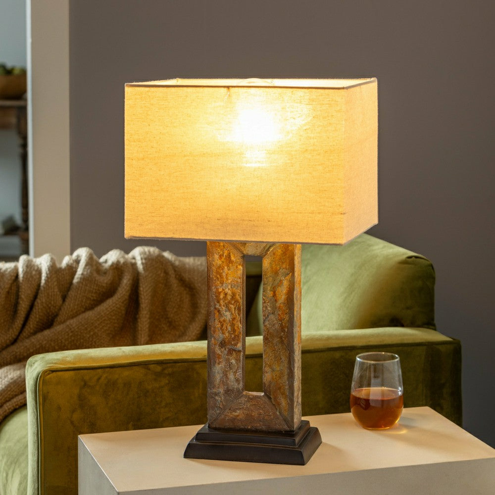 Indoor/Outdoor Slate Lamp | Plow & Hearth