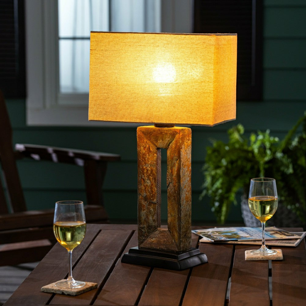 Indoor/Outdoor Slate Lamp | Plow & Hearth