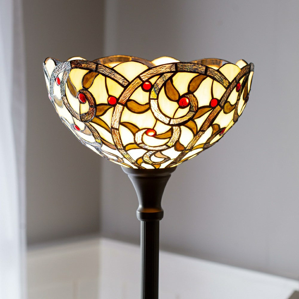 Red Jewels Stained Glass Floor Lamp | Plow & Hearth