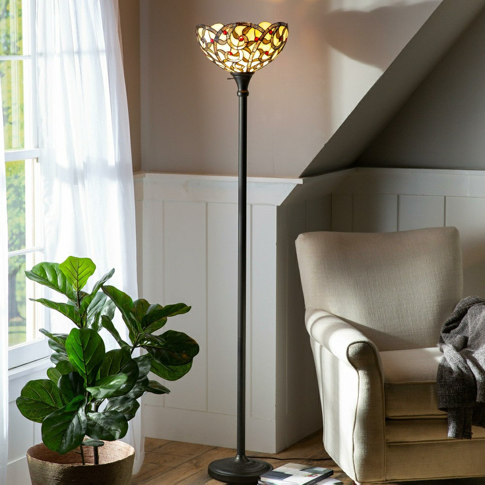 Red Jewels Stained Glass Floor Lamp | Plow & Hearth