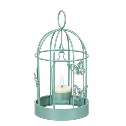Bird Cage LED Candle Lantern, Mint | Plow & Hearth