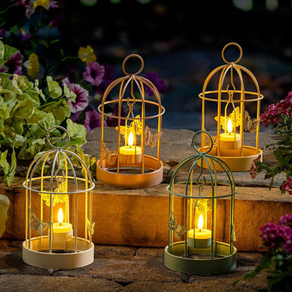 Bird Cage LED Candle Lantern, Mint | Plow & Hearth