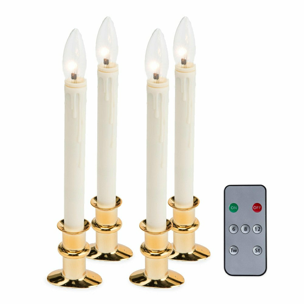 Adjustable Window Hugger Candles, Set of 4 with Remote | Plow & Hearth