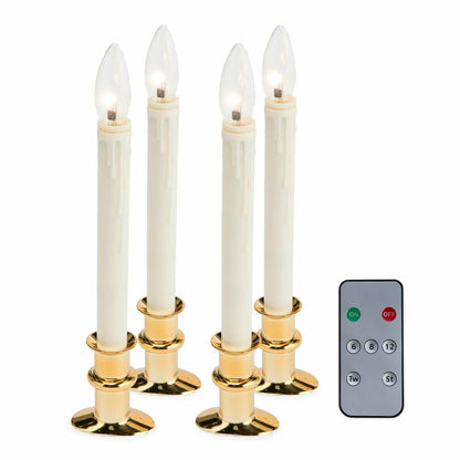 Adjustable Window Hugger Candles, Set of 4 with Remote | Plow & Hearth