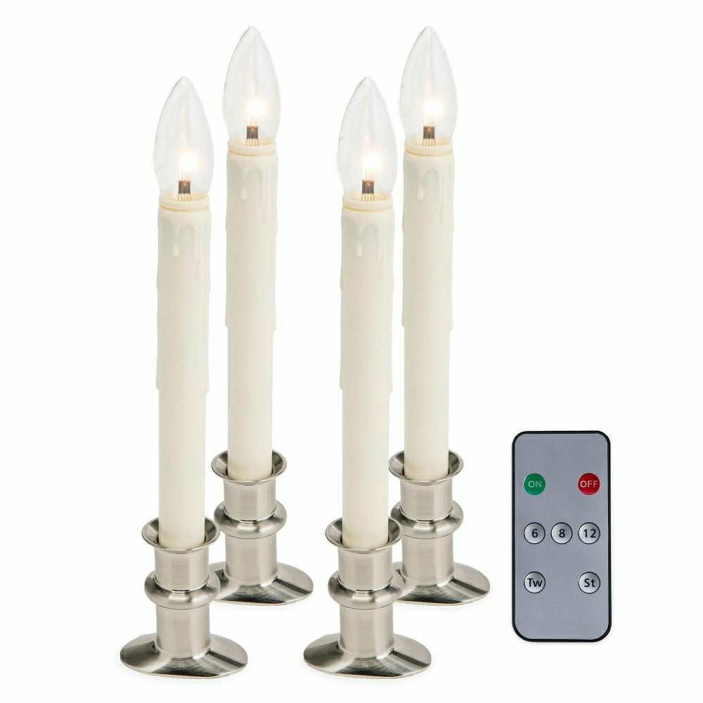 Adjustable Window Hugger Candles, Set of 4 with Remote | Plow & Hearth