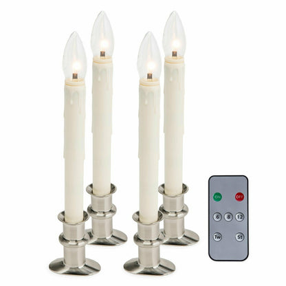 Adjustable Window Hugger Candles, Set of 4 with Remote | Plow & Hearth