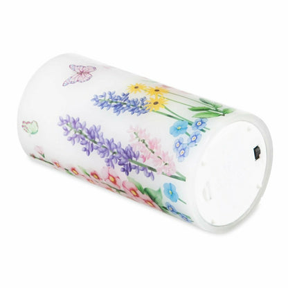 Flameless Pillar Candles with Floral Designs, Set of 3 | Plow & Hearth