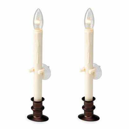 Suction Cup Window Candles with Timer and Remote, Set of 2 | Plow & Hearth