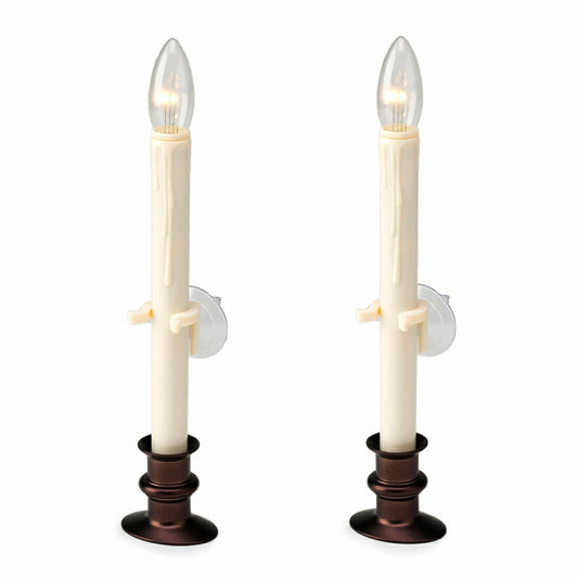 Suction Cup Window Candles with Timer and Remote, Set of 2 | Plow & Hearth