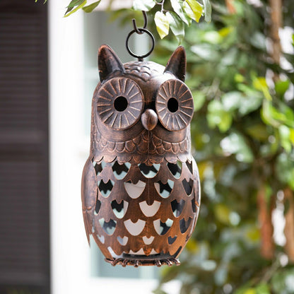 Crafted Metal LED Owl Lantern | Plow & Hearth