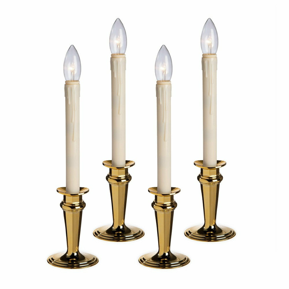 Traditional Adjustable Window Candles with Timer and Remote, Set of 4 | Plow & Hearth