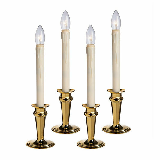 Traditional Adjustable Window Candles with Timer and Remote, Set of 4 | Plow & Hearth